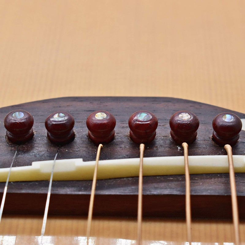 Vencetmat Cocobolo Guitar Bridge Pins, Vintage Style, Slotted, Green Abalone Dot Inlaid. - Image 3